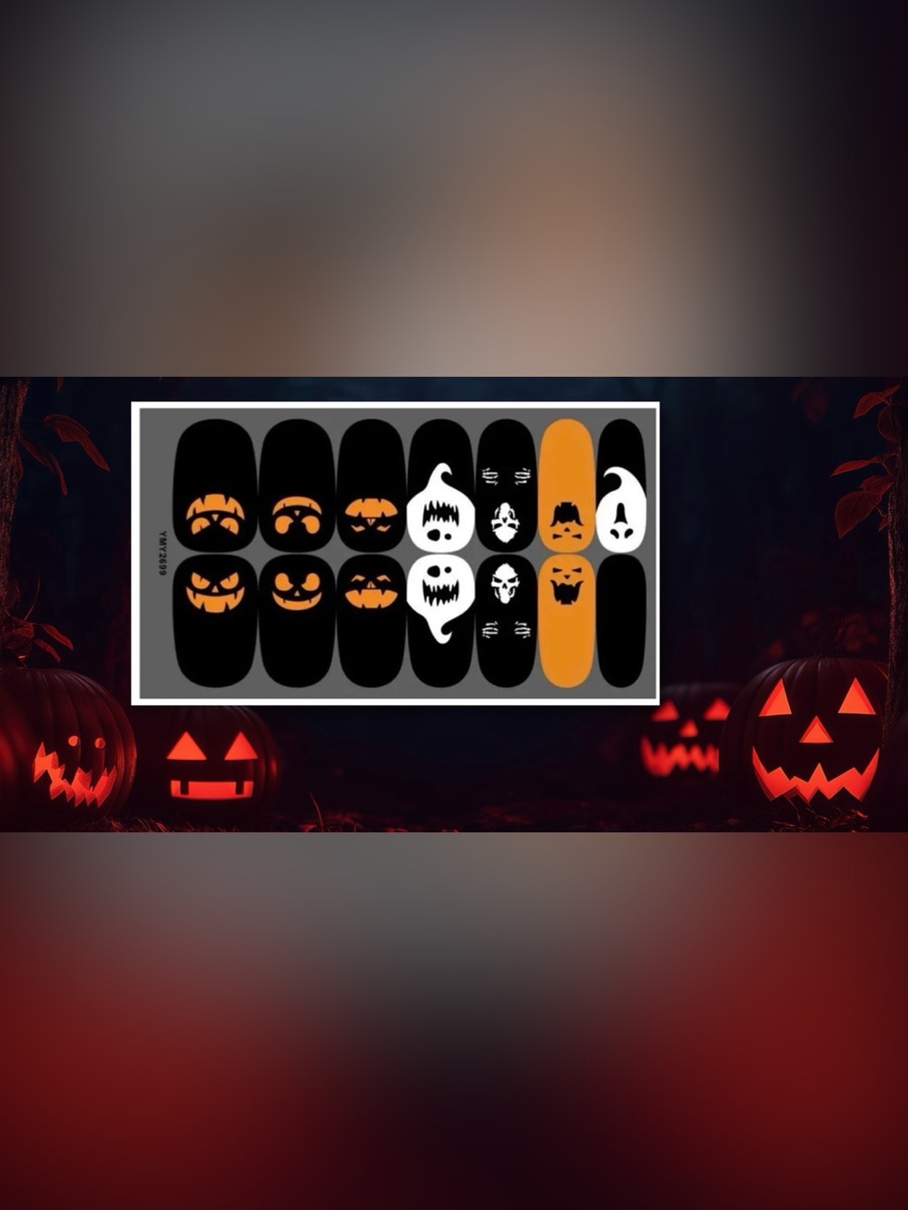 $2 Halloween Pumpkin Face Nail Sticker wraps $2 WITH ANY $10 ORDER OR MORE